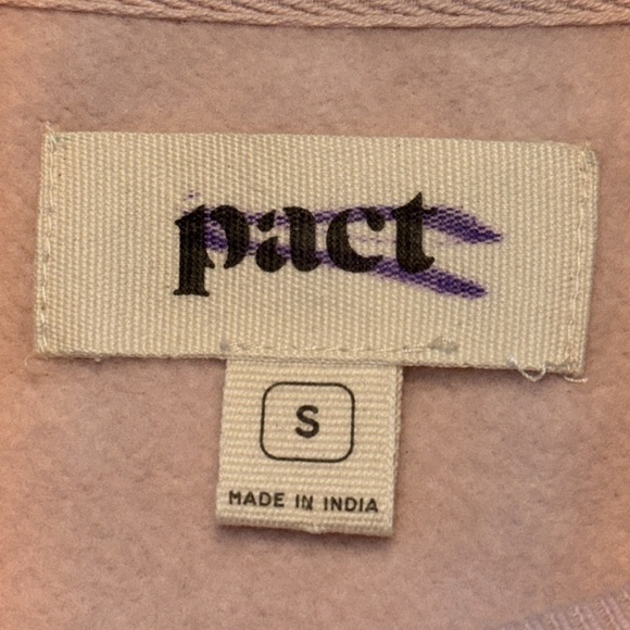Pact Pink Winter Sprigs Graphic Slouchy Organic Cotton Fleece Sweatshirt - Picture 4 of 5